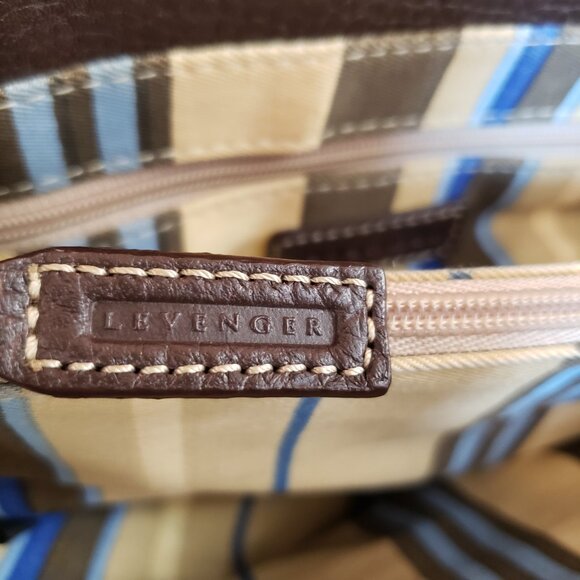 Chocolate Brown and tan Leather and suede Levenger Shoulder Bag Tote - Picture 8 of 8